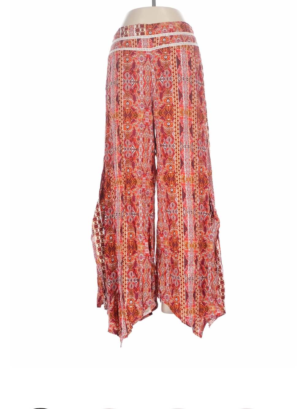 Earthbound Trading Co. Paisley Wide Leg Slit Pants - Size Small
